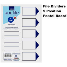 Marlin File dividers / indexes 160gsm Pastel Board: 5 position